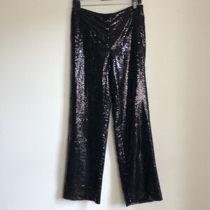 Chico’s Wide Leg Black Sequin Pants Size 0 / Small
